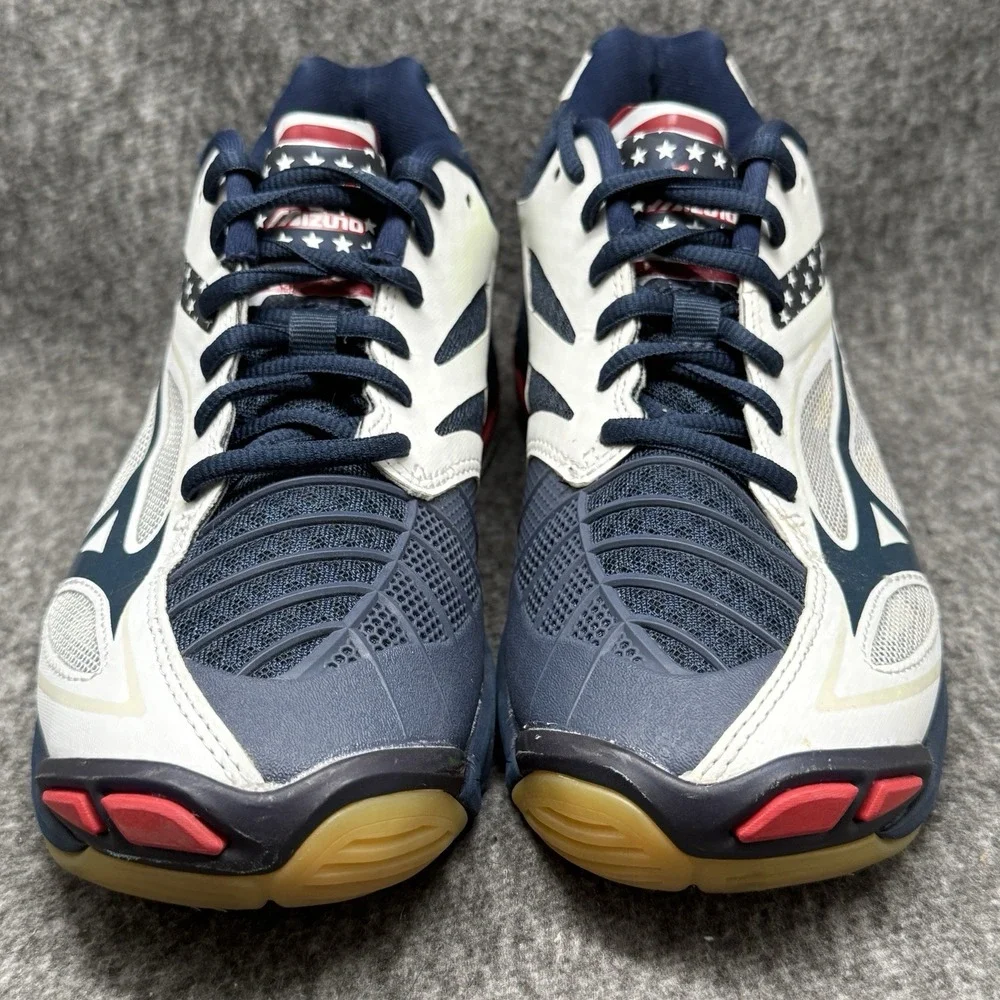 Mizuno Wave Lightning Z3 USA Stars Stripes Womens Volleyball Shoes Red White